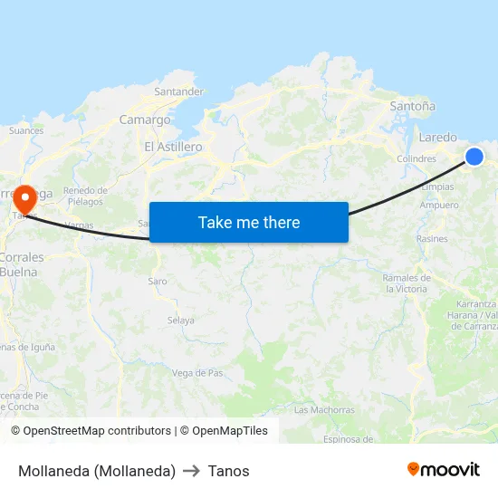 Mollaneda (Mollaneda) to Tanos map