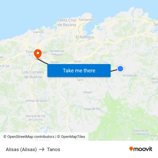 Alisas (Alisas) to Tanos map