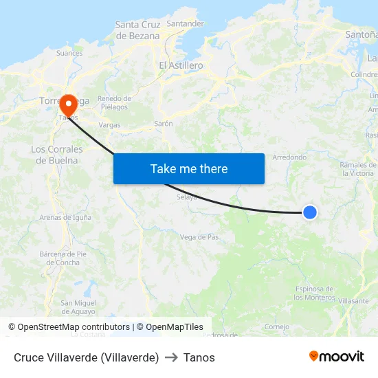 Cruce Villaverde (Villaverde) to Tanos map