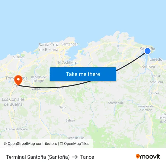 Terminal Santoña (Santoña) to Tanos map