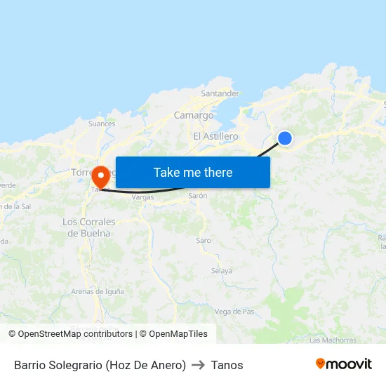 Barrio Solegrario (Hoz De Anero) to Tanos map