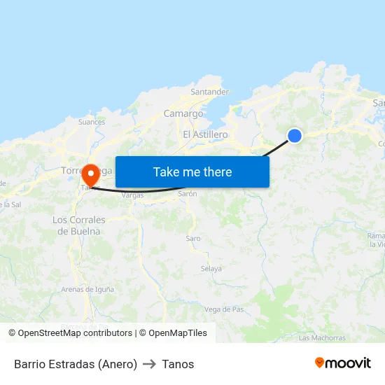 Barrio Estradas (Anero) to Tanos map