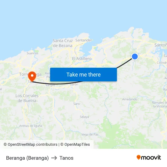 Beranga (Beranga) to Tanos map