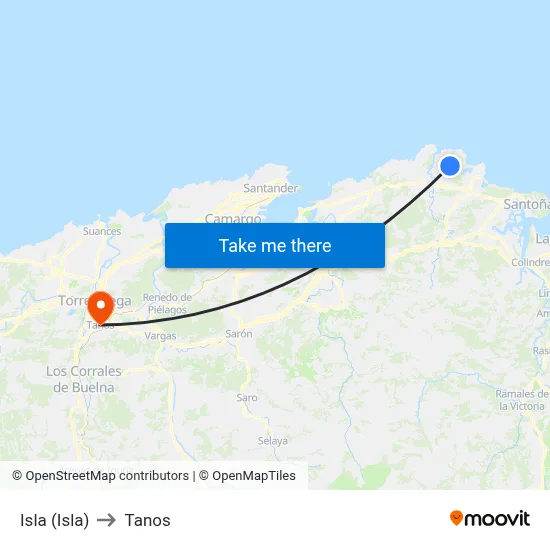 Isla (Isla) to Tanos map