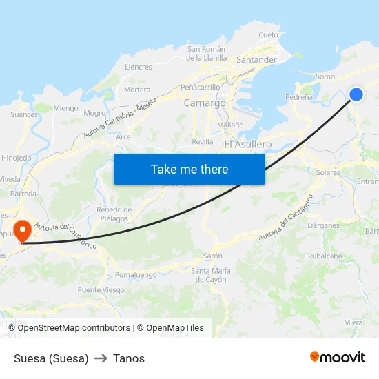 Suesa (Suesa) to Tanos map