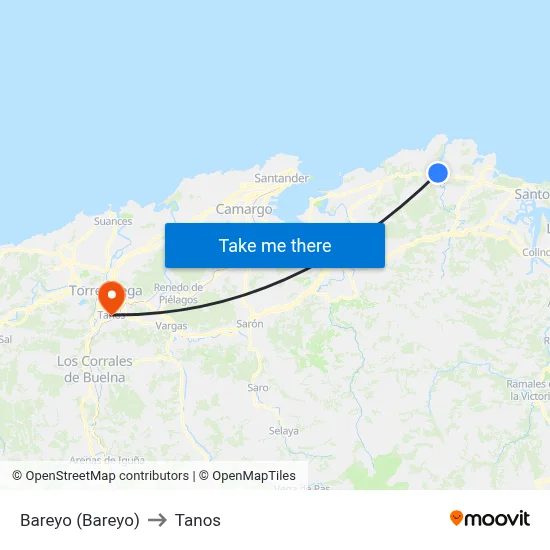Bareyo (Bareyo) to Tanos map