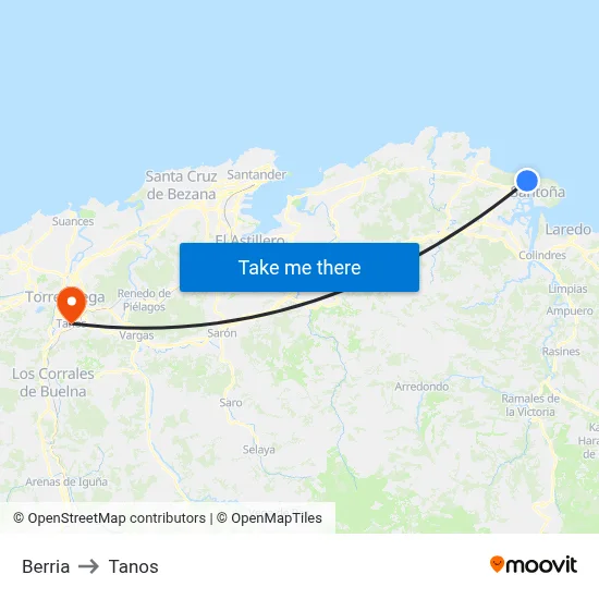 Berria to Tanos map