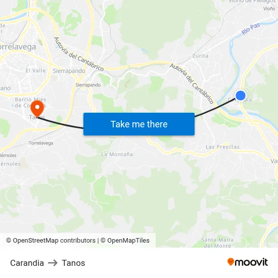 Carandia to Tanos map