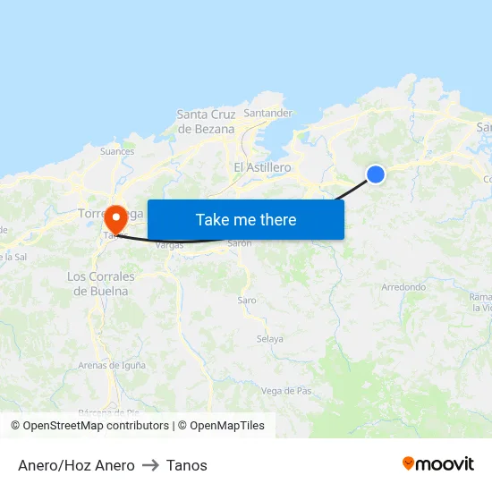 Anero/Hoz Anero to Tanos map