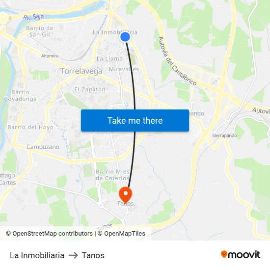 La Inmobiliaria to Tanos map