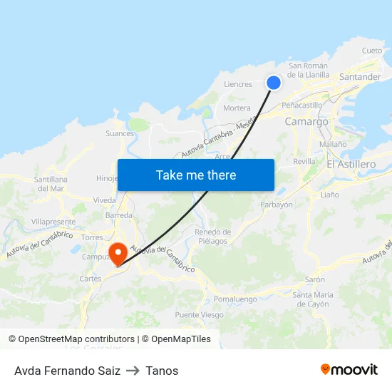 Avda Fernando Saiz to Tanos map