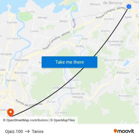 Ojaiz.100 to Tanos map