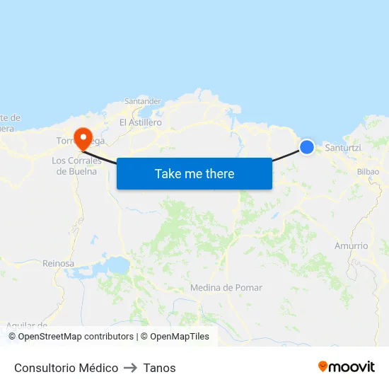Consultorio Médico to Tanos map