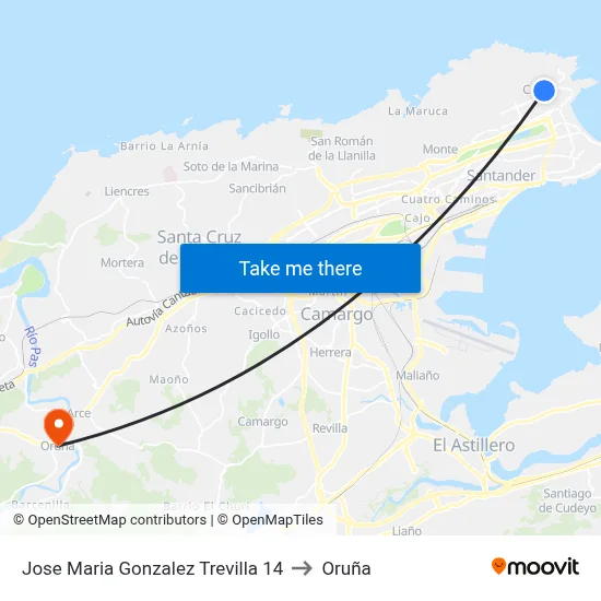 Jose Maria Gonzalez Trevilla 14 to Oruña map