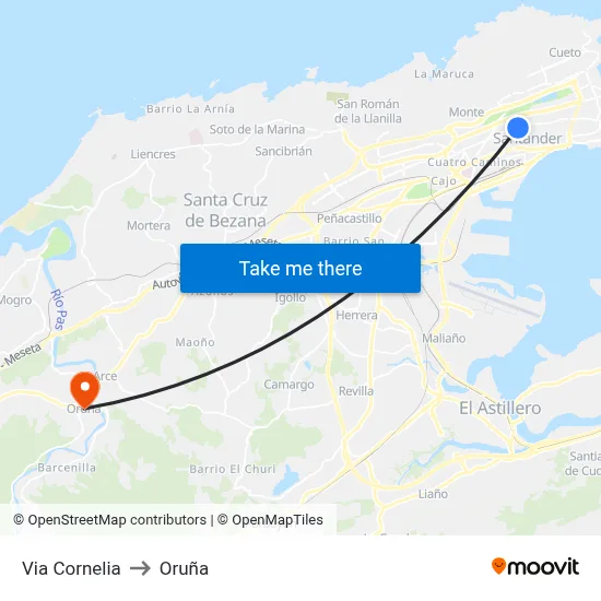 Via Cornelia to Oruña map