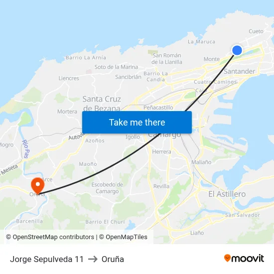 Jorge Sepulveda 11 to Oruña map