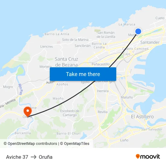 Aviche 37 to Oruña map