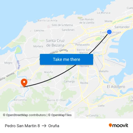Pedro San Martin 8 to Oruña map