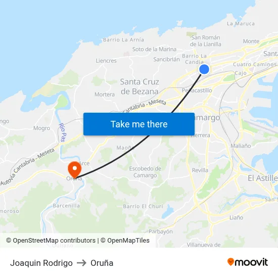 Joaquin Rodrigo to Oruña map