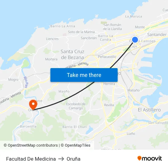 Facultad De Medicina to Oruña map
