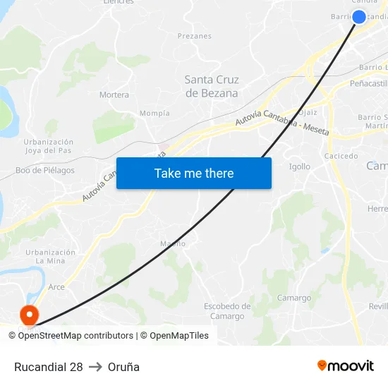 Rucandial 28 to Oruña map
