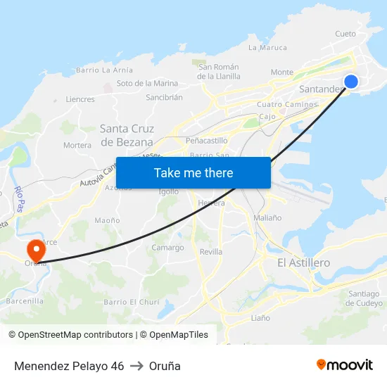 Menendez Pelayo 46 to Oruña map