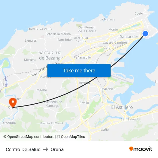 Centro De Salud to Oruña map