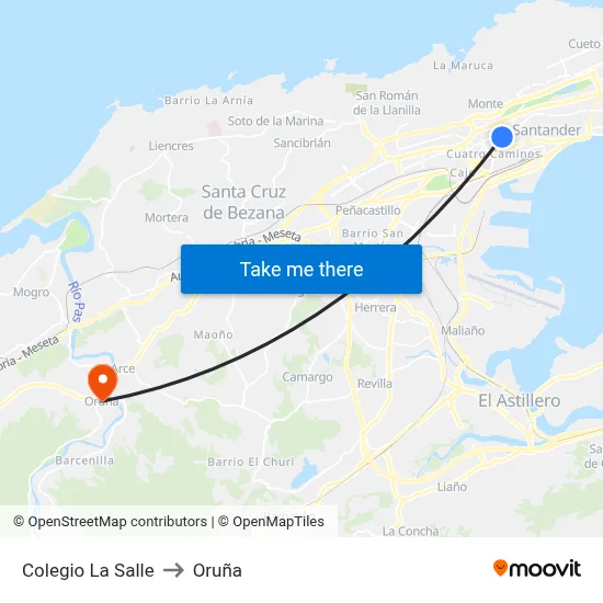 Colegio La Salle to Oruña map