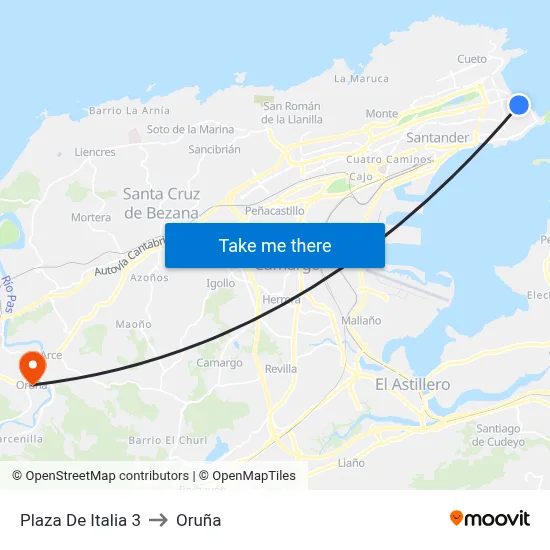 Plaza De Italia 3 to Oruña map