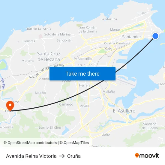 Avenida Reina Victoria to Oruña map