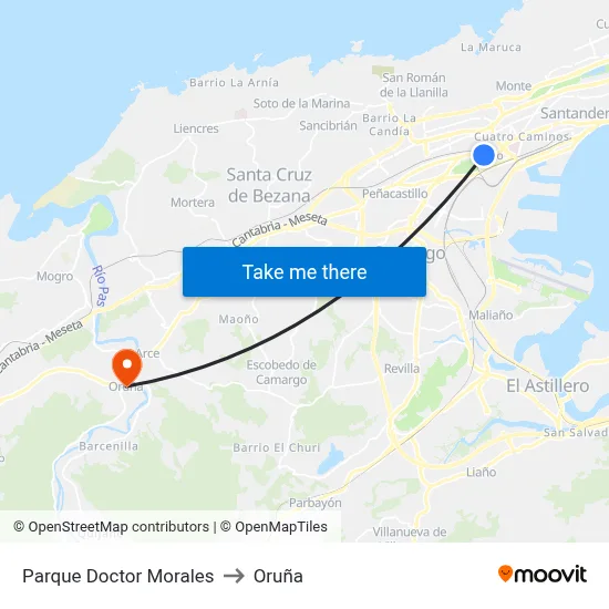 Parque Doctor Morales to Oruña map
