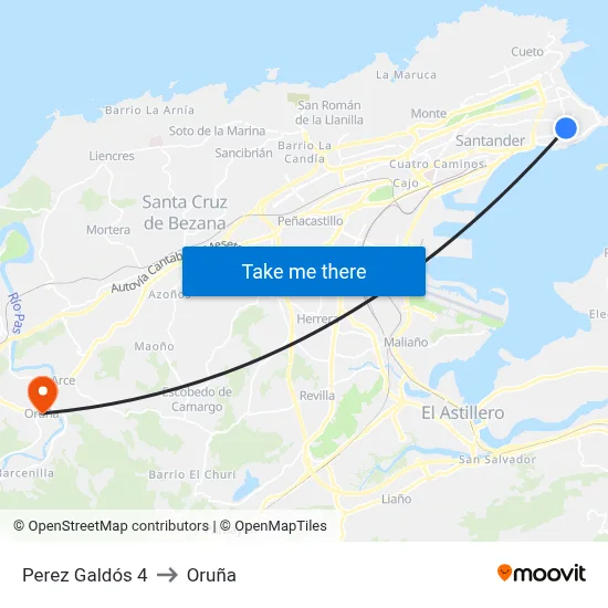 Perez Galdós 4 to Oruña map