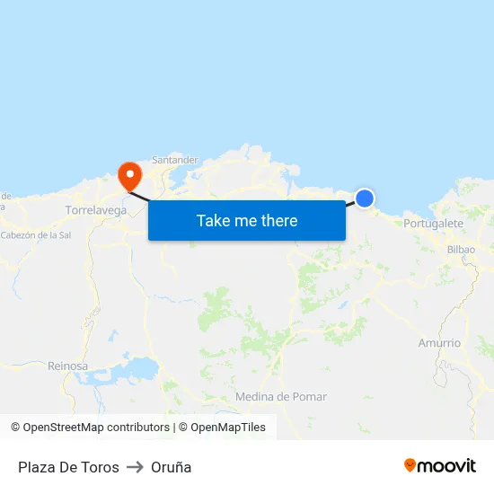 Plaza De Toros to Oruña map