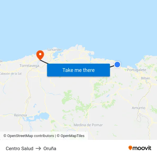 Centro Salud to Oruña map