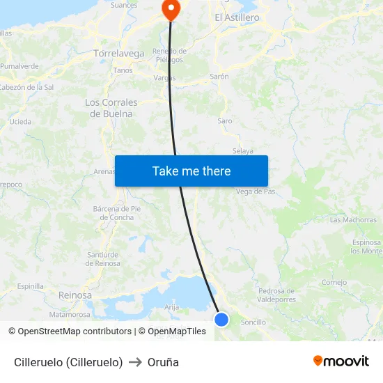 Cilleruelo (Cilleruelo) to Oruña map