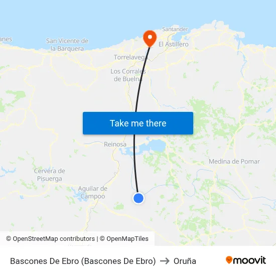 Bascones De Ebro (Bascones De Ebro) to Oruña map
