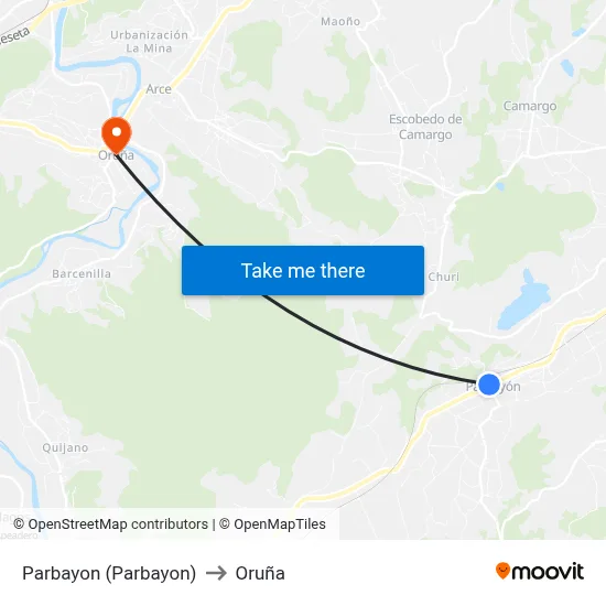Parbayon (Parbayon) to Oruña map