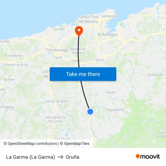 La Garma (La Garma) to Oruña map