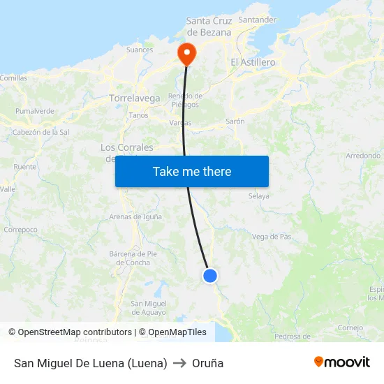 San Miguel De Luena (Luena) to Oruña map