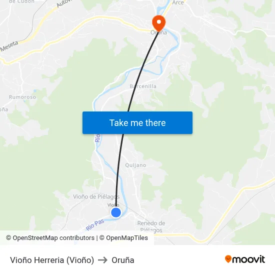 Vioño Herreria (Vioño) to Oruña map