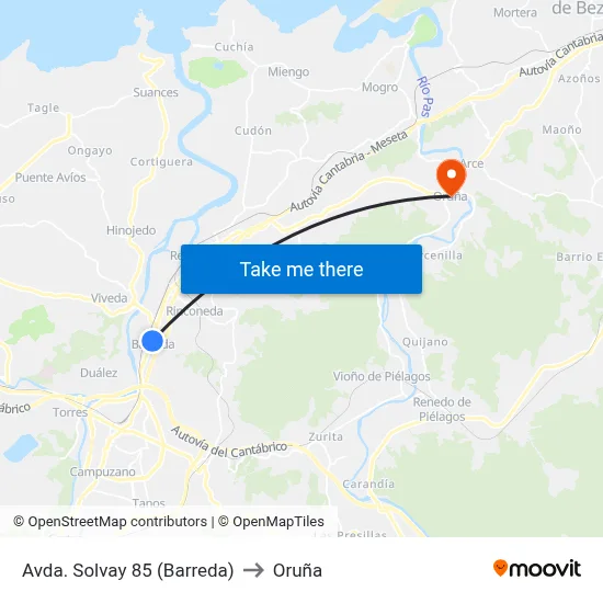 Avda. Solvay 85 (Barreda) to Oruña map