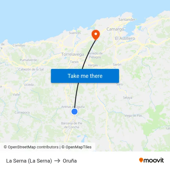 La Serna (La Serna) to Oruña map