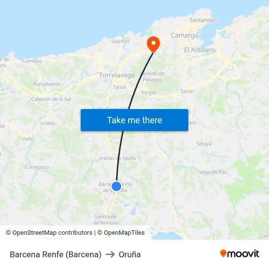 Barcena Renfe (Barcena) to Oruña map