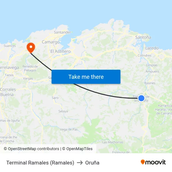 Terminal Ramales (Ramales) to Oruña map