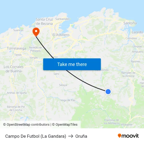 Campo De Futbol (La Gandara) to Oruña map