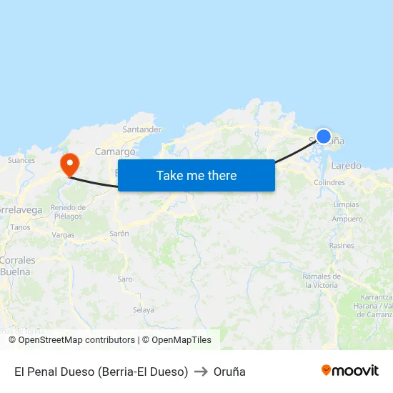 El Penal Dueso (Berria-El Dueso) to Oruña map