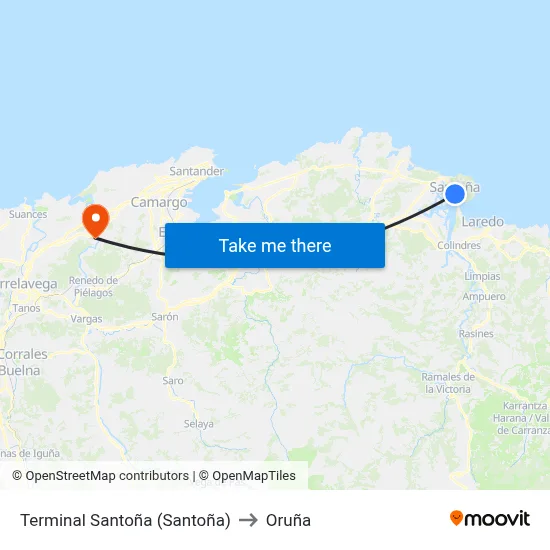 Terminal Santoña (Santoña) to Oruña map