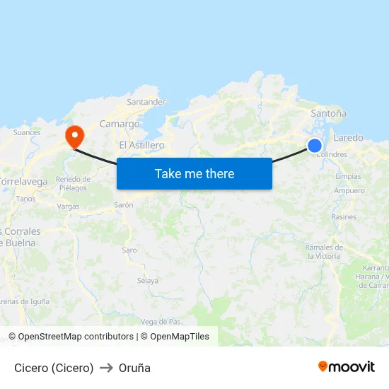 Cicero (Cicero) to Oruña map