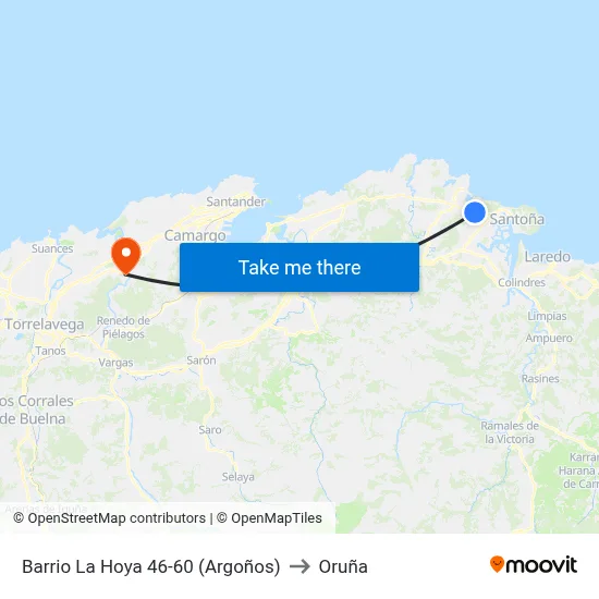 Barrio La Hoya 46-60 (Argoños) to Oruña map