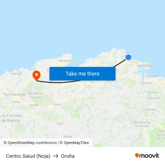 Centro Salud (Noja) to Oruña map